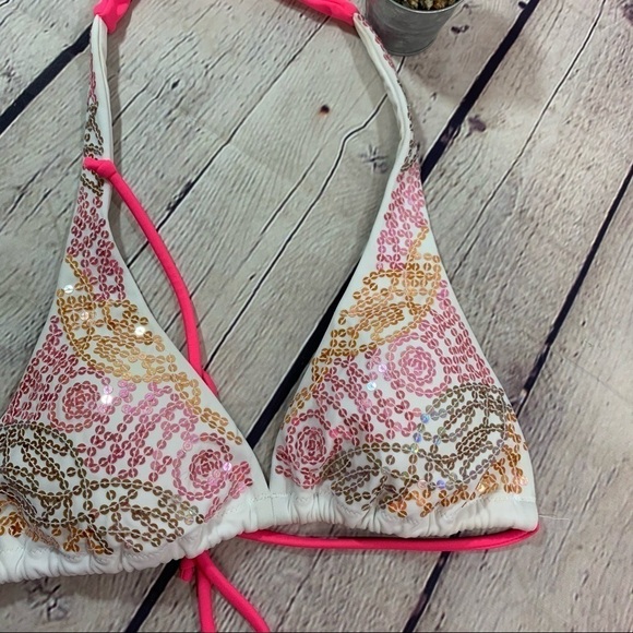 Victoria’s Secret Sequined Triangle Bikini Top XS - Picture 3 of 8